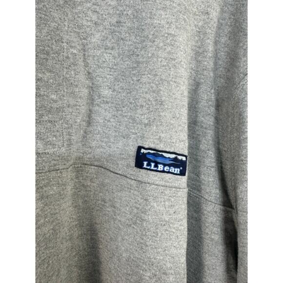 L.L. Bean‎ Rugby Polo Shirt Men sz XL Heather Gray Blue Long Sleeve 1/4 Button - Picture 5 of 9